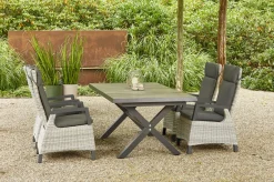 Online Sincro/Corido Garten-Essgruppe, anthrazit/grau, Alu/Geflecht/Keramik, 200/260 x 100 cm, inkl. 4 Diningsessel Garten-Essgruppen|Aluminium-Gartenmöbel