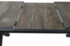 Hot Sincro/Valencia Garten-Essgruppe, anthrazit/grau, Alu/Textilgewebe/Keramik, 200/260 x 100 cm, inkl. 6 Diningsessel, stufenlos verstellbar Garten-Essgruppen|Aluminium-Gartenmöbel