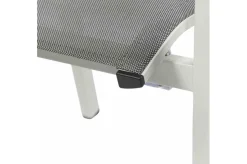 Clearance Sincro/Velia Garten-Essgruppe für 8 Personen, matt weiß-grau/washed grey, Alu/Ranotex, ausziehbare Tischplatte aus Keramik, stapelbare Stühle Garten-Essgruppen|Aluminium-Gartenmöbel