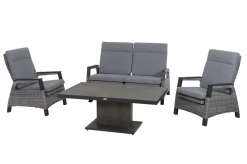 Clearance Solea Sofa, anthrazit/blau, Aluminium, 151,5x85x97 cm, stufenlos verstellbar Gartenbänke & Gartensofas