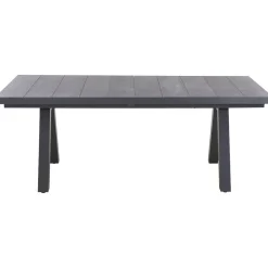Discount Tirana/Corido Garten-Essgruppe, matt anthrazit, Aluminium/Keramik, Ausziehtisch, 8 Sessel Polyrattan-Gartenmöbel