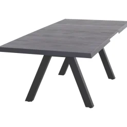 Hot Tirana/Corido Garten-Essgruppe, matt anthrazit, Alu/Polyrattan/Keramik, Ausziehtisch, 6 Dining Sessel Polyrattan-Gartenmöbel|Garten-Essgruppen