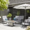 Hot Valencia 2-Sitzer Sofa, anthrazit matt, Alu/Ranotex, 152 x 82 x 99 cm, stufenlos verstellbar, inkl. Kissen Gartenbänke & Gartensofas