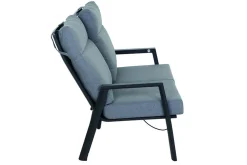 Hot Valencia 2-Sitzer Sofa, anthrazit matt, Alu/Ranotex, 152 x 82 x 99 cm, stufenlos verstellbar, inkl. Kissen Gartenbänke & Gartensofas
