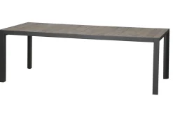 Clearance Velia / Silva Garten-Essgruppe, anthrazit/washed grey, Alu/Ranotex/Keramik, 8 Sessel, Tisch 220 x 100 cm Garten-Essgruppen