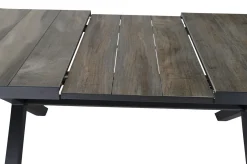 Best Velia / Sincro Garten-Essgruppe, anthrazit/natur-grau, Alu/Ranotex/Keramik, 6 Sessel, Ausziehtisch 200/260 x 100 cm Garten-Essgruppen