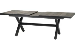 Best Velia / Sincro Garten-Essgruppe, anthrazit/natur-grau, Alu/Ranotex/Keramik, 6 Sessel, Ausziehtisch 200/260 x 100 cm Garten-Essgruppen