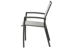 Best Velia / Sincro Garten-Essgruppe, anthrazit/natur-grau, Alu/Ranotex/Keramik, 6 Sessel, Ausziehtisch 200/260 x 100 cm Garten-Essgruppen