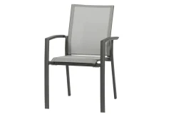 Best Velia / Sincro Garten-Essgruppe, anthrazit/natur-grau, Alu/Ranotex/Keramik, 6 Sessel, Ausziehtisch 200/260 x 100 cm Garten-Essgruppen