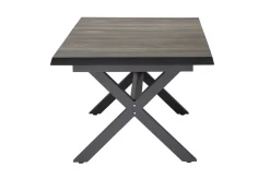 Best Velia / Sincro Garten-Essgruppe, anthrazit/natur-grau, Alu/Ranotex/Keramik, 6 Sessel, Ausziehtisch 200/260 x 100 cm Garten-Essgruppen