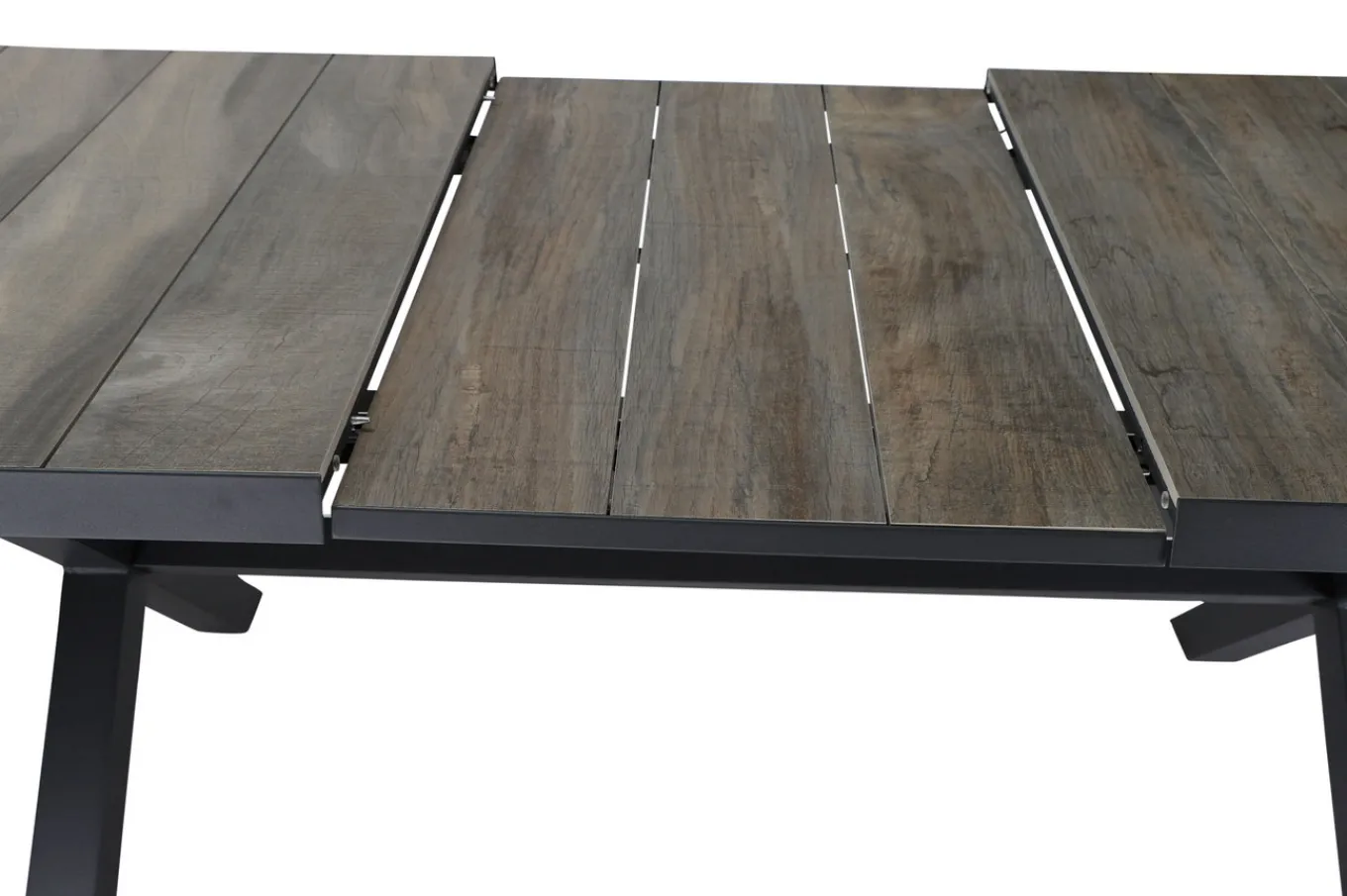 Online Velia / Sincro Garten-Essgruppe, anthrazit/natur-grau, Alu/Ranotex/Keramik, 10 Sessel, Ausziehtisch 200/260 x 100 cm Garten-Essgruppen