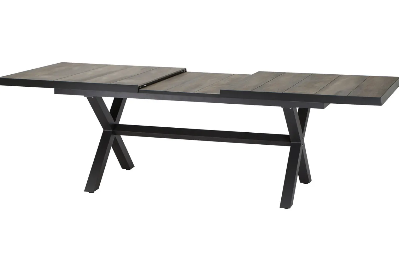 Online Velia / Sincro Garten-Essgruppe, anthrazit/natur-grau, Alu/Ranotex/Keramik, 10 Sessel, Ausziehtisch 200/260 x 100 cm Garten-Essgruppen