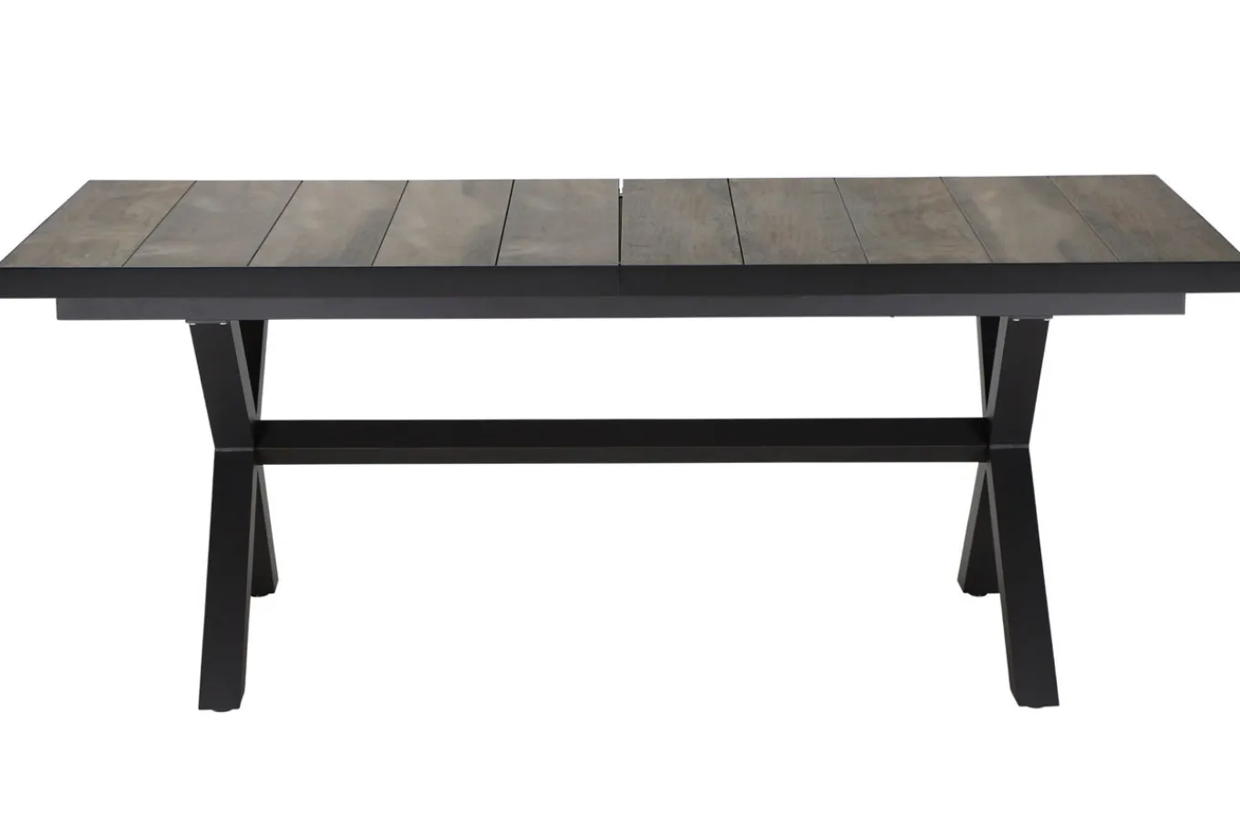 Online Velia / Sincro Garten-Essgruppe, anthrazit/natur-grau, Alu/Ranotex/Keramik, 10 Sessel, Ausziehtisch 200/260 x 100 cm Garten-Essgruppen