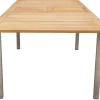 Best Cardiff Garten-Essgruppe, silber/taupe, Edelstahl/Teak, Tisch 180/240 x 100 cm, 6 Stapelsessel, FSC®-zertifiziertes Produkt Garten-Essgruppen