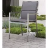 Hot Cardiff Stapelsessel, silbergrau, Edelstahl/Textil/Aluminiumarmlehnen, 61x57x92 cm, stapelbar Edelstahl-Gartenmöbel|Gartenstühle & Gartensessel