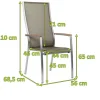 Discount Cardiff Stapelsessel, silber/taupe, Edelstahl/Textil/Armlehnen aus Teak, 68,5x56x110 cm, stapelbar Edelstahl-Gartenmöbel|Gartenstühle & Gartensessel