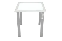 Online 2er-Set Sonnenliegen, silber/schwarz, Alu/Textil, 198x66x32cm, mit Beistelltisch 45x45cm Gartenliegen