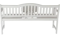 Discount Gartenbank, weiß, Akazie, 152 x 59 x 86 cm, 2-3 Personen, Klapptisch-Funktion, FSC®-zertifiziertes Produkt Gartenbänke & Gartensofas
