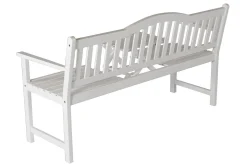 Discount Gartenbank, weiß, Akazie, 152 x 59 x 86 cm, 2-3 Personen, Klapptisch-Funktion, FSC®-zertifiziertes Produkt Gartenbänke & Gartensofas