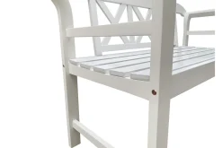 Hot Gartenbank, weiß, Akazie, 128 x 54 x 81 cm, 2 Personen, FSC®-zertifiziertes Produkt Gartenbänke & Gartensofas