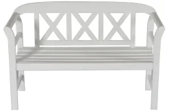 Hot Gartenbank, weiß, Akazie, 128 x 54 x 81 cm, 2 Personen, FSC®-zertifiziertes Produkt Gartenbänke & Gartensofas