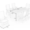Discount Garten-Essgruppe, anthrazit/naturbelassen, Alu/Eukalyptus/Textilgewebe, Esstisch 180 x 90 cm, 6 Klappstühle, FSC®-zertifiziertes Produkt Garten-Essgruppen|Aluminium-Gartenmöbel