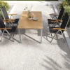 New Garten-Essgruppe mit 4 Klappstühlen, silber, Alu/Eukalyptus, ausziehbarer Tisch 150/200 x 90 cm, FSC®-zertifiziertes Produkt Garten-Essgruppen|Aluminium-Gartenmöbel