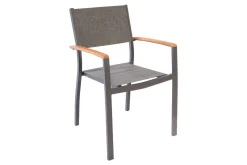 Outlet Garten-Essgruppe mit 6 Sesseln, anthrazit/grau, Alu/Glas, Tisch ca. 160/220 x 90 cm, ausziehbar, witterungsbeständig, FSC®-zertifiziertes Produkt Garten-Essgruppen|Aluminium-Gartenmöbel