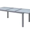 Hot Garten-Essgruppe, silber/anthrazit, Alu/Eukalyptus, Ausziehtisch 160/220 x 90 cm, inkl. 4 Klappstühle, FSC®-zertifiziertes Produkt Garten-Essgruppen