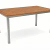 Online Garten-Essgruppe, silber/natural, Alu/Eukalyptus, Tisch 150 x 90 cm, für 6 Personen, witterungsbeständig, FSC®-zertifiziertes Produkt Garten-Essgruppen|Aluminium-Gartenmöbel