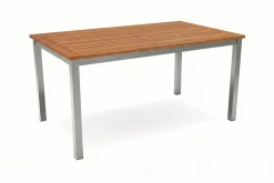 Online Garten-Essgruppe, silber/natural, Alu/Eukalyptus, Tisch 150 x 90 cm, für 6 Personen, witterungsbeständig, FSC®-zertifiziertes Produkt Garten-Essgruppen|Aluminium-Gartenmöbel