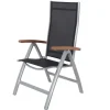 New Garten-Essgruppe, weiß/silber, Aluminium/Sicherheitsglas, Ausziehtisch 160/220 x 90 cm, 4 Klappstühle, FSC®-zertifiziertes Produkt Garten-Essgruppen|Aluminium-Gartenmöbel