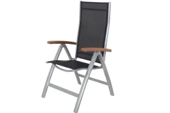 Discount Garten-Essgruppe, weiß/silber, Aluminium/Sicherheitsglas, Ausziehtisch 160/220 x 90 cm, 6 Klappstühle, FSC®-zertifiziertes Produkt Garten-Essgruppen|Aluminium-Gartenmöbel