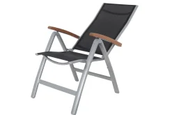 Discount Garten-Essgruppe, weiß/silber, Aluminium/Sicherheitsglas, Ausziehtisch 160/220 x 90 cm, 6 Klappstühle, FSC®-zertifiziertes Produkt Garten-Essgruppen|Aluminium-Gartenmöbel