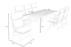 Online Lagos Garten-Essgruppe, 6 Personen inkl. Sitzkissen, ausziehbarer Tisch 150–200 cm, Aluminium/Eukalyptusholz FSC®-zertifiziert Garten-Essgruppen