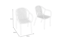 Online Pico Curve Stapelsessel 2er-Set, ziegelrot, Kunststoff, 56,5 x 59,5 x 83 cm, stapelbar, UV-beständig Gartenstühle & Gartensessel