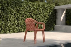 Online Pico Curve Stapelsessel 2er-Set, ziegelrot, Kunststoff, 56,5 x 59,5 x 83 cm, stapelbar, UV-beständig Gartenstühle & Gartensessel