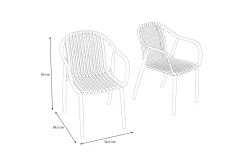 Hot Pico Curve Stapelsessel 2er-Set, pestogrün, Kunststoff, 56,5 x 59,5 x 83 cm, stapelbar, UV-beständig Gartenstühle & Gartensessel