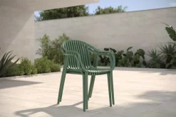 Hot Pico Curve Stapelsessel 2er-Set, pestogrün, Kunststoff, 56,5 x 59,5 x 83 cm, stapelbar, UV-beständig Gartenstühle & Gartensessel