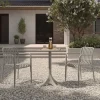 Pico Soft Balkon-Set, grau, Kunststoff, Tisch Ø 70 cm und 2 Stapelsessel, UV-beständig, wetterfest Balkonmöbel-Set