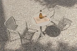 Pico Soft Balkon-Set, grau, Kunststoff, Tisch Ø 70 cm und 2 Stapelsessel, UV-beständig, wetterfest Balkonmöbel-Set
