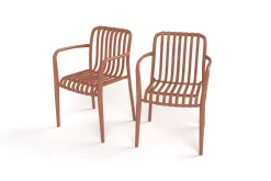 Hot Pico Soft Stapelsessel 2er-Set, ziegelrot, Kunststoff, 54 x 58,5 x 80,5 cm, stapelbar, UV-beständig Gartenstühle & Gartensessel