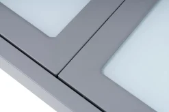 Sale Sylvania Ausziehtisch, silber/weiß, Alu/Sicherheitsglas, 160/220x90 cm, Flügelmechanismus Gartentische