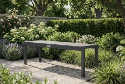 Sale Sylvania Bank, anthrazit, Alu/Holzimitat, 135x40x45 cm, für bis zu 3 Personen Gartenbänke & Gartensofas