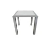 Sylvania Beistelltisch, silber/weiß, Aluminium/Sicherheitsglas, 45 x 45 x 45 cm Gartentische