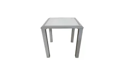 Sylvania Beistelltisch, silber/weiß, Aluminium/Sicherheitsglas, 45 x 45 x 45 cm Gartentische