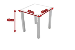 Sylvania Beistelltisch, silber/weiß, Aluminium/Sicherheitsglas, 45 x 45 x 45 cm Gartentische