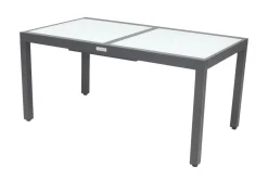 New Sylvania Garten-Essgruppe, 6 Personen, ausziehbarer Tisch 160–220 cm, Aluminium/Textil Garten-Essgruppen|Aluminium-Gartenmöbel