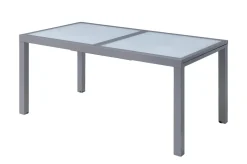 Best Sylvania Garten-Essgruppe, 6 Personen, ausziehbarer Tisch 160–220 cm, Aluminium/Textil Garten-Essgruppen