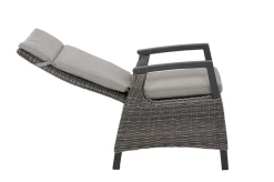 Best Sylvania Garten-Essgruppe mit 6 Klappstühlen, silber/anthrazit, Aluminium/Glas, inkl. Eukalyptus-Armlehnen, ausziehbarer Tisch 160/220 x 90 cm, FSC®-zertifiziertes Produkt Garten-Essgruppen